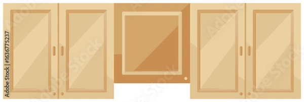 Obraz wooden wall cabinet vector illustration