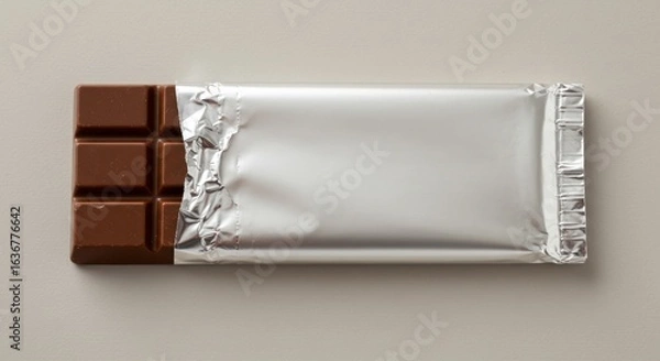 Obraz Chocolate bar in foil wrapper