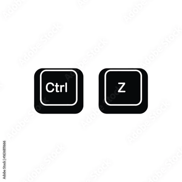 Fototapeta Computer keyboard ctrl z keys for undo command