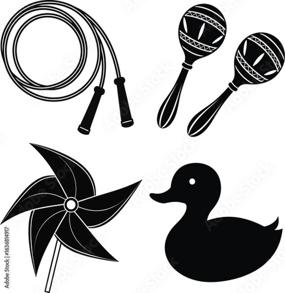 Obraz Set of Toys Silhouette