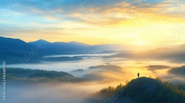 Obraz Dawn above the sea of fog