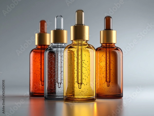 Fototapeta Stack of dropper bottles mockup