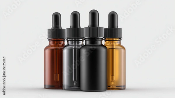 Fototapeta Stack of dropper bottles mockup