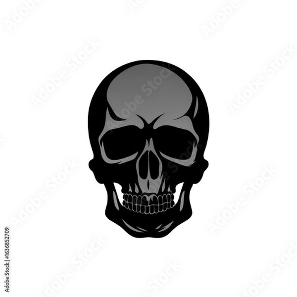 Fototapeta Dark gray skull graphic transparent background