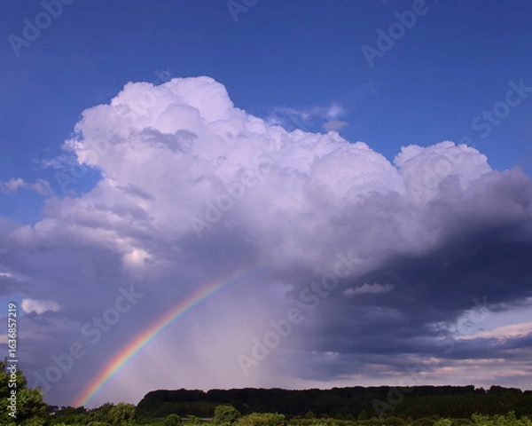 Obraz 宇都宮市　積乱雲と虹、雨柱