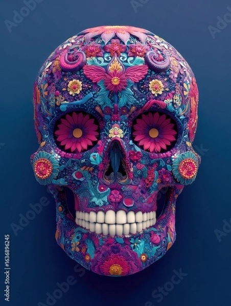 Obraz day of the dead skull vector concept background