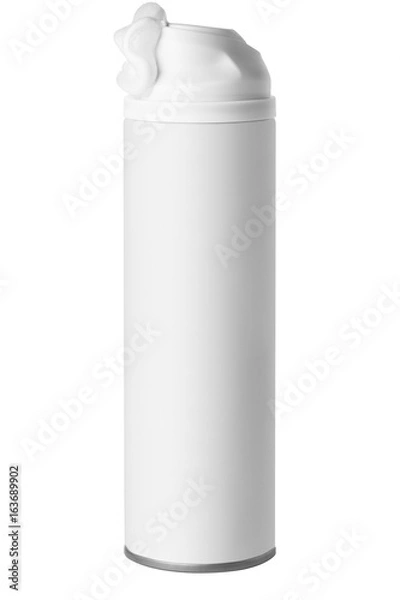 Fototapeta Bottle, foam, gel, shaving, clipping path, isolated on white background