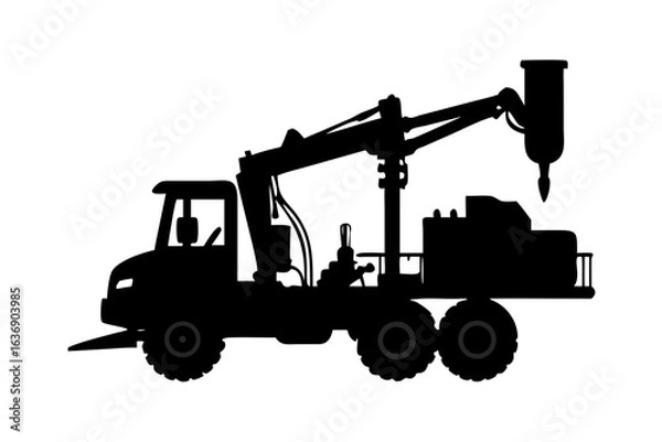 Fototapeta Minimalist outline of a vintage car with two wheels