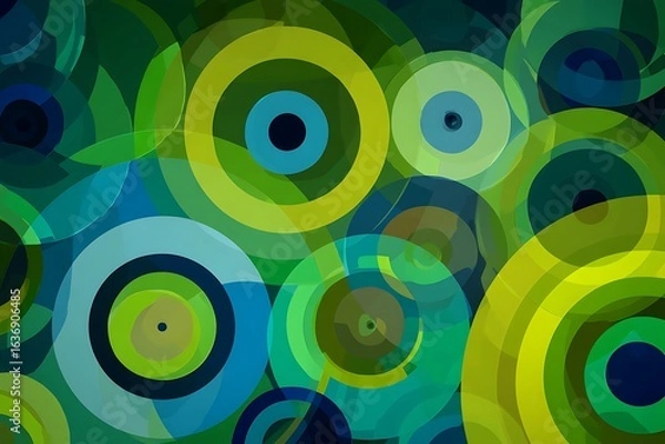Fototapeta Abstract circles pattern background with a modern design and vibrant colors creating a cheerful and energetic feel