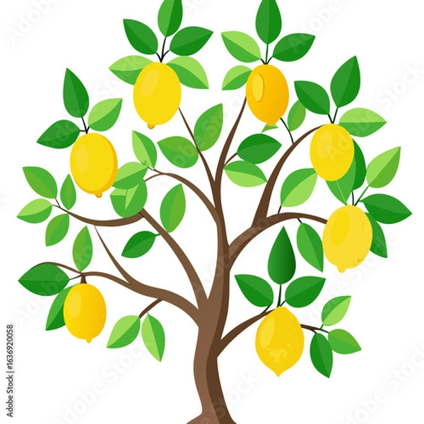 Fototapeta vector illustration of lemon tree