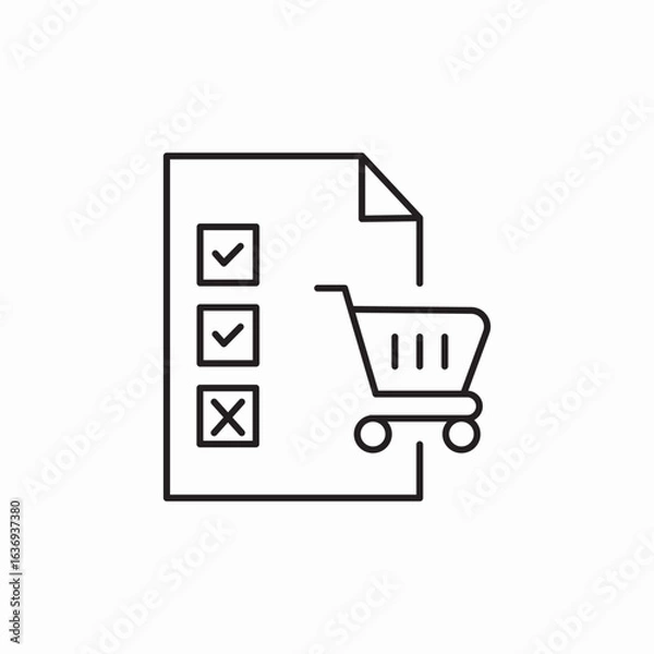 Obraz shopping list icon sign vector