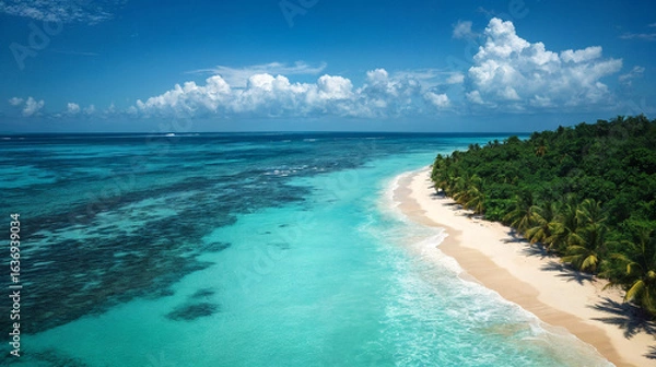 Obraz tropical beach with blue sky