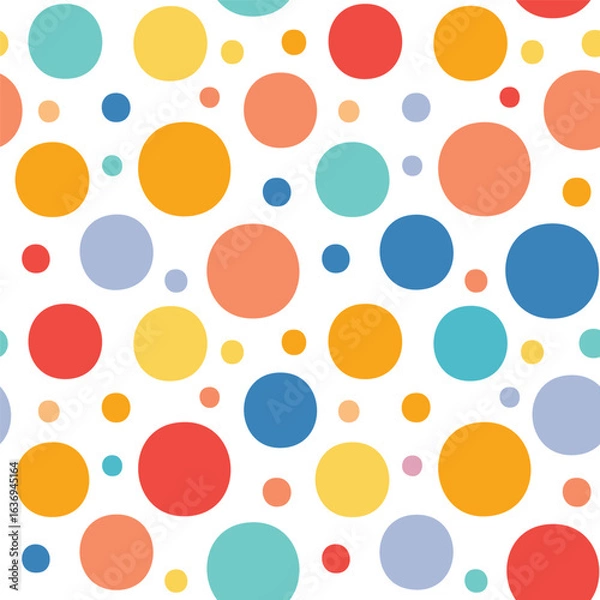 Fototapeta Colorful Polka Dot Seamless Pattern