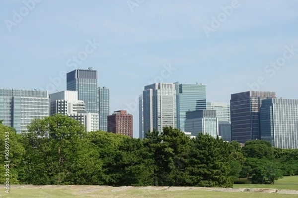 Obraz Ville dans le parc