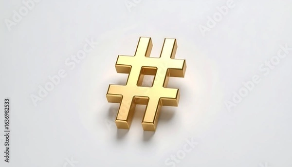 Obraz 3D Golden Hashtag