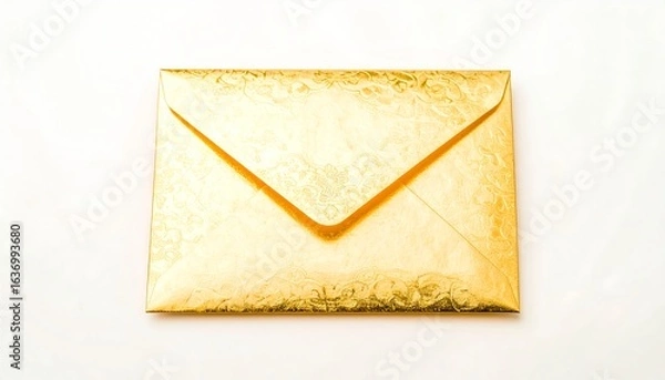 Obraz Gold Envelope on White Background