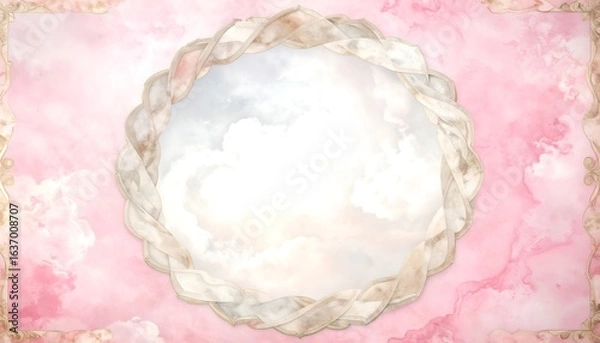 Obraz Ornate frame with sky and clouds