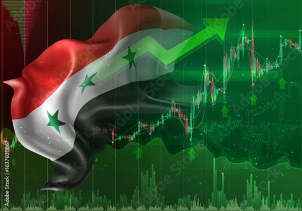 Obraz Syria, vector 3d flag financial exchange trend up