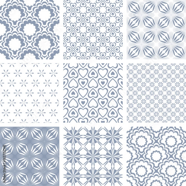 Obraz Set of seamless patterns.