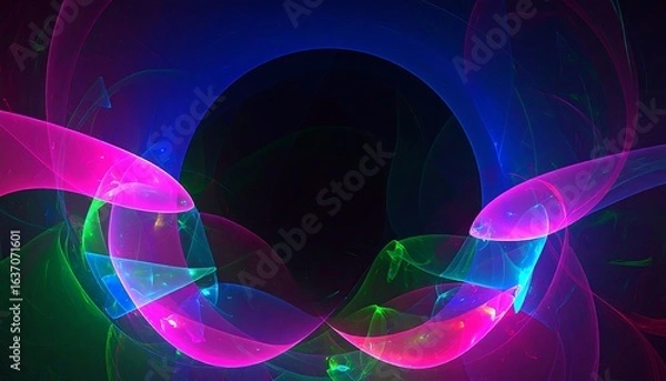 Fototapeta Abstract swirling neon shapes