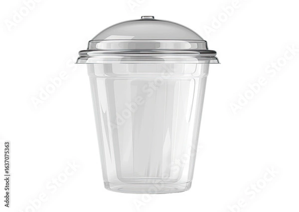 Fototapeta Clear plastic disposable cup with lid (1)