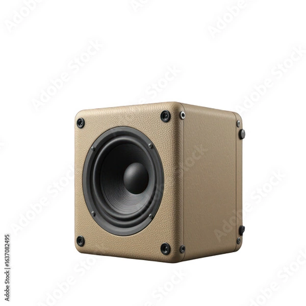 Fototapeta Beige Cube Speaker: Modern Audio Design