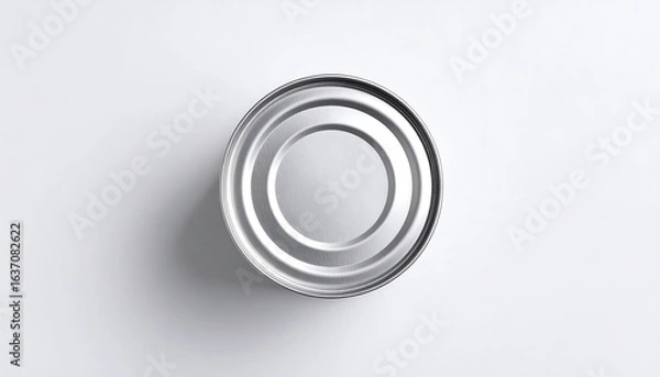 Fototapeta Overhead view of a metallic can