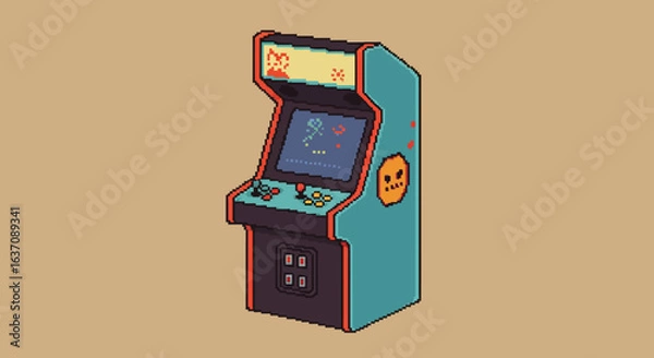 Obraz Retro Pixel Art Arcade Machine Vector Illustration