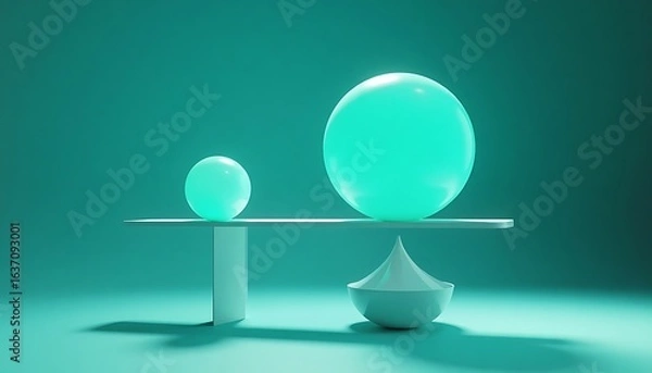 Fototapeta Two Glowing Cerulean Spheres