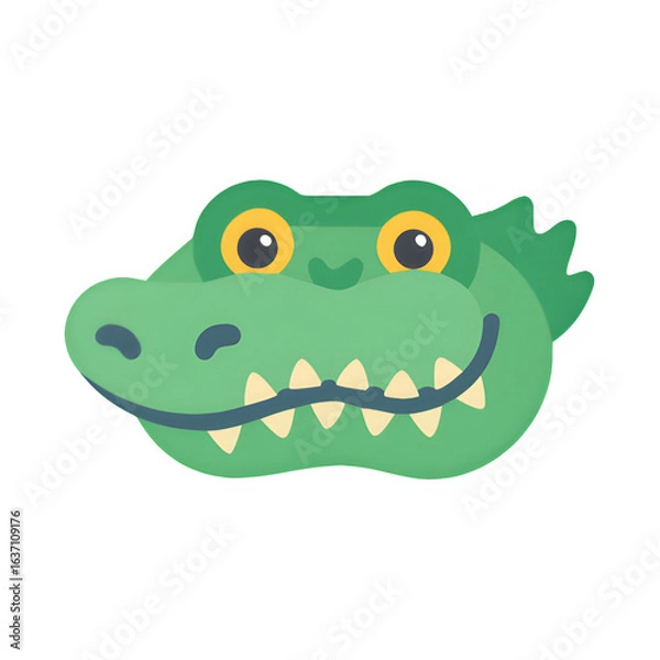 Fototapeta Crocodile Icon – Minimal Vector Silhouette of a Crocodilian Reptile, Flat Animal Design for Logos, Wildlife Infographics, and Nature Illustrations, Isolated on White