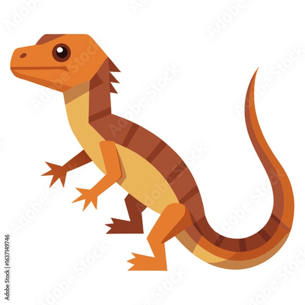 Obraz vector illustration of lizard, alert stance, flat design