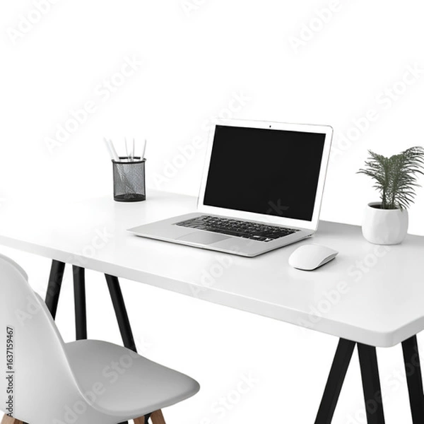 Obraz office desk with laptop