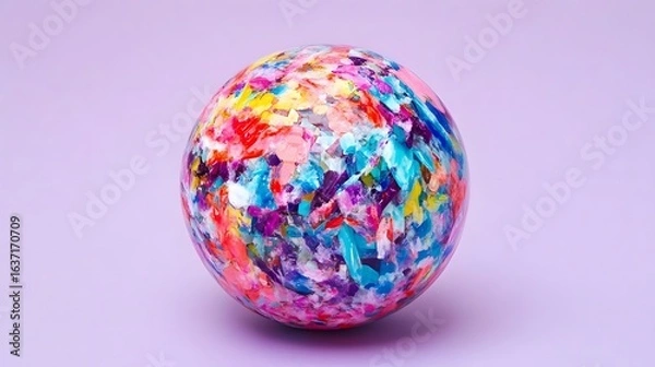Fototapeta Abstract Colorful Sphere Multicolored Paint Splatter Ball Art