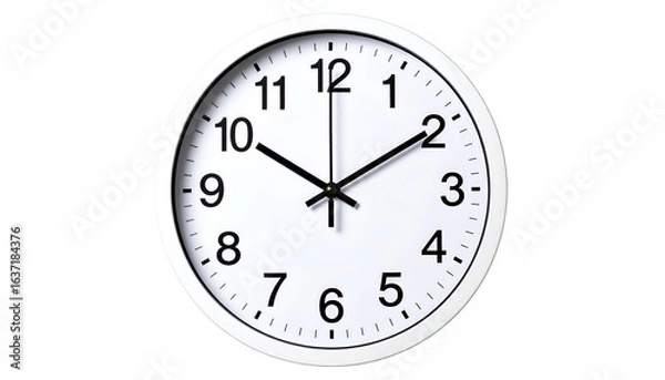 Fototapeta Simple White Wall Clock Time.