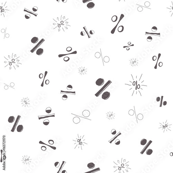 Obraz Vector seamless pattern hand drawn percent signs.