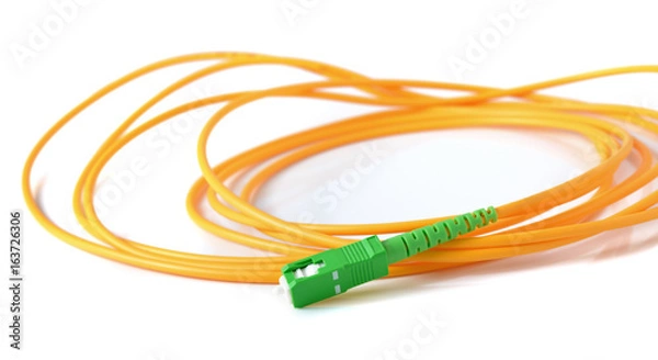 Obraz Fiber optic cable on white background