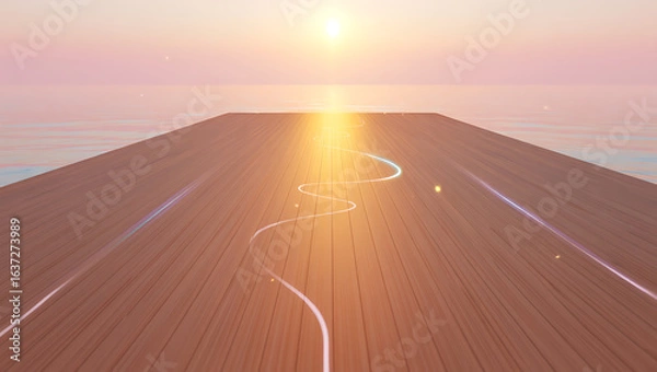 Obraz Endless Pathway Leading Towards the Setting Sun