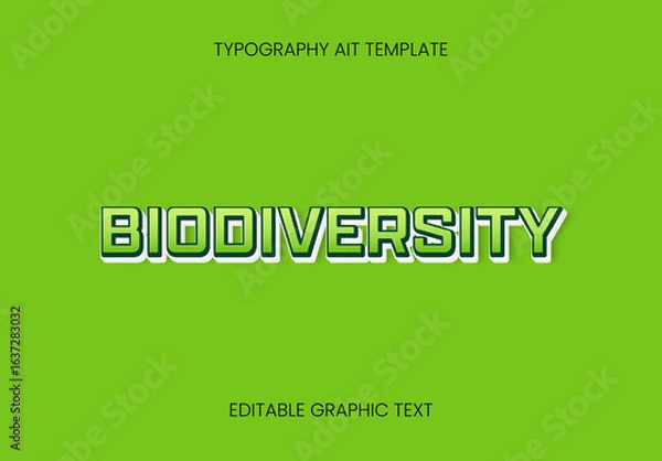 Fototapeta Green Ecology Font Nature 3D Layered Bold Text Effect