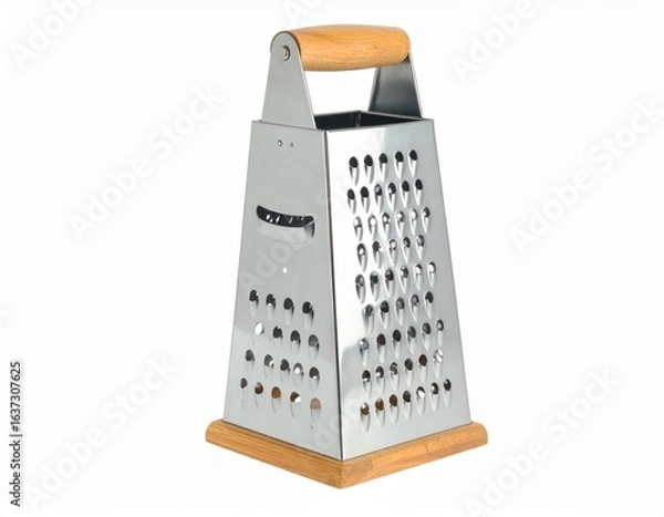 Obraz Grater for vegetables on a white background. Kitchen grater close-up.