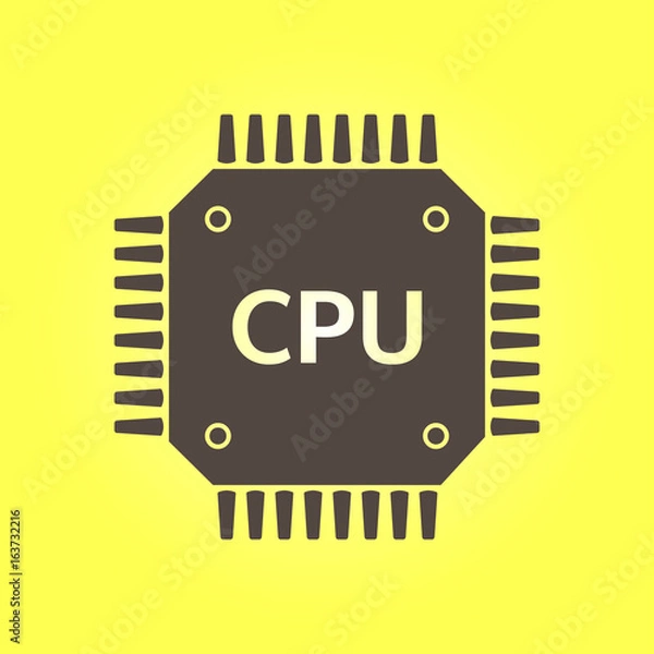 Fototapeta Circuit board  icon. Technology scheme square symbol. Flat design style.