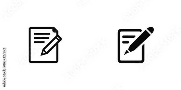 Fototapeta Two simple icons representing writing and editing documents