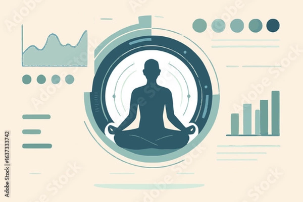 Obraz Meditation Data Analytics Concept in Flat Design