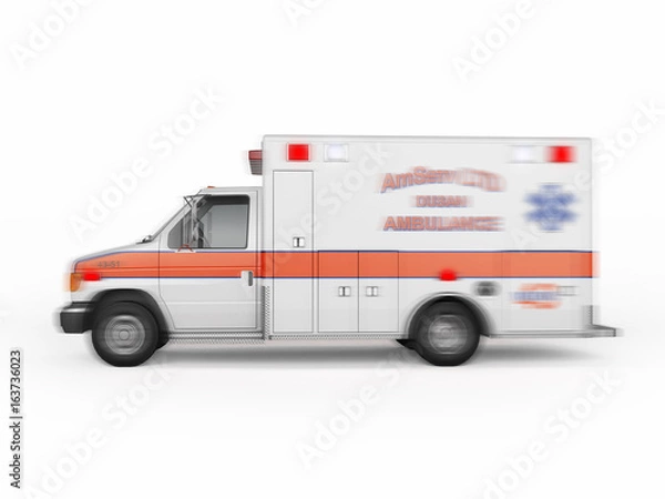Obraz Ambulance emergency on a white background. 3D rendering