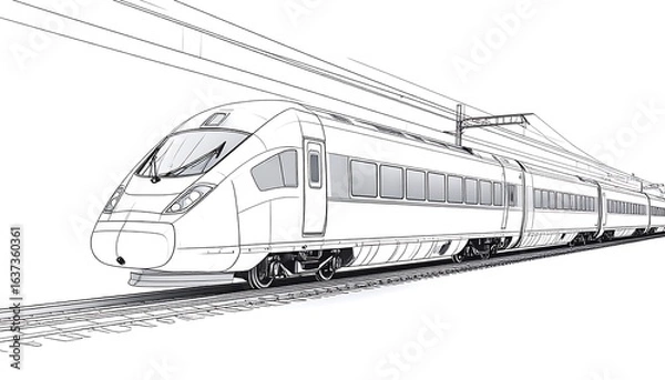 Fototapeta High-speed train sketch