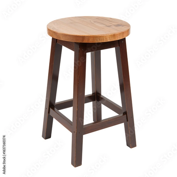 Fototapeta Elevated circular seating crafted with rustic wood tones, showcasing a simple structural design,