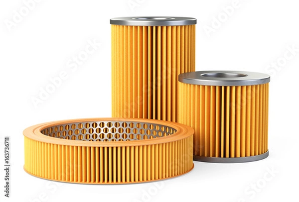 Obraz Car filters set, close-up 3d illustration.