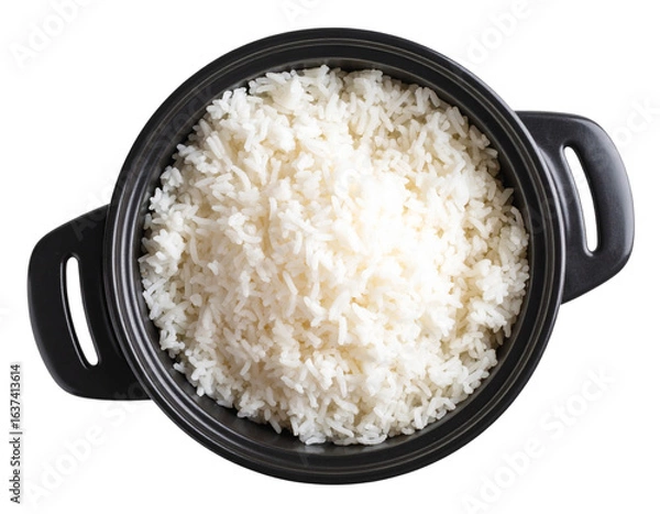 Fototapeta Open Rice Cooker with Steaming Rice PNG