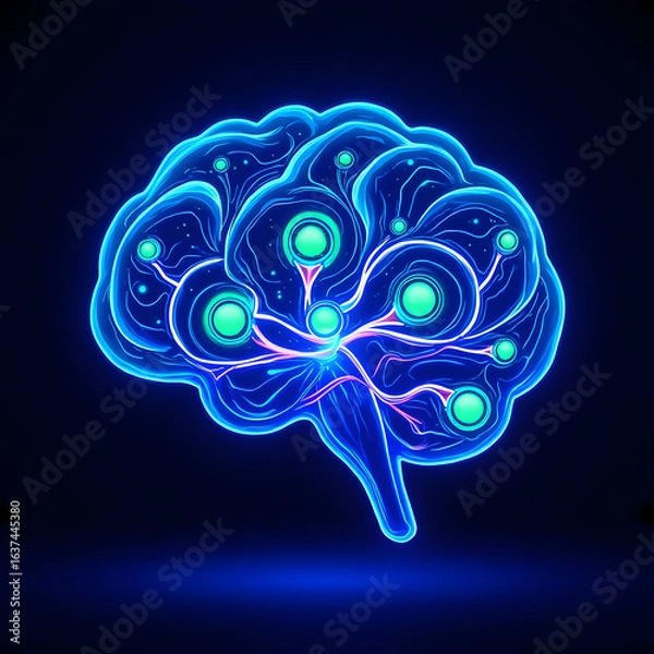 Fototapeta Digital Brain AI Tech Network