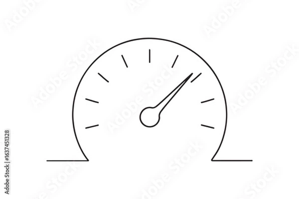 Fototapeta Speedometer continuous one line drawing minimalism design