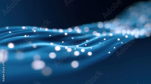 Fototapeta Abstract background of blurred abstract lines representing seamless data flow for remote work. Connectivity, uninterrupted. Blue.